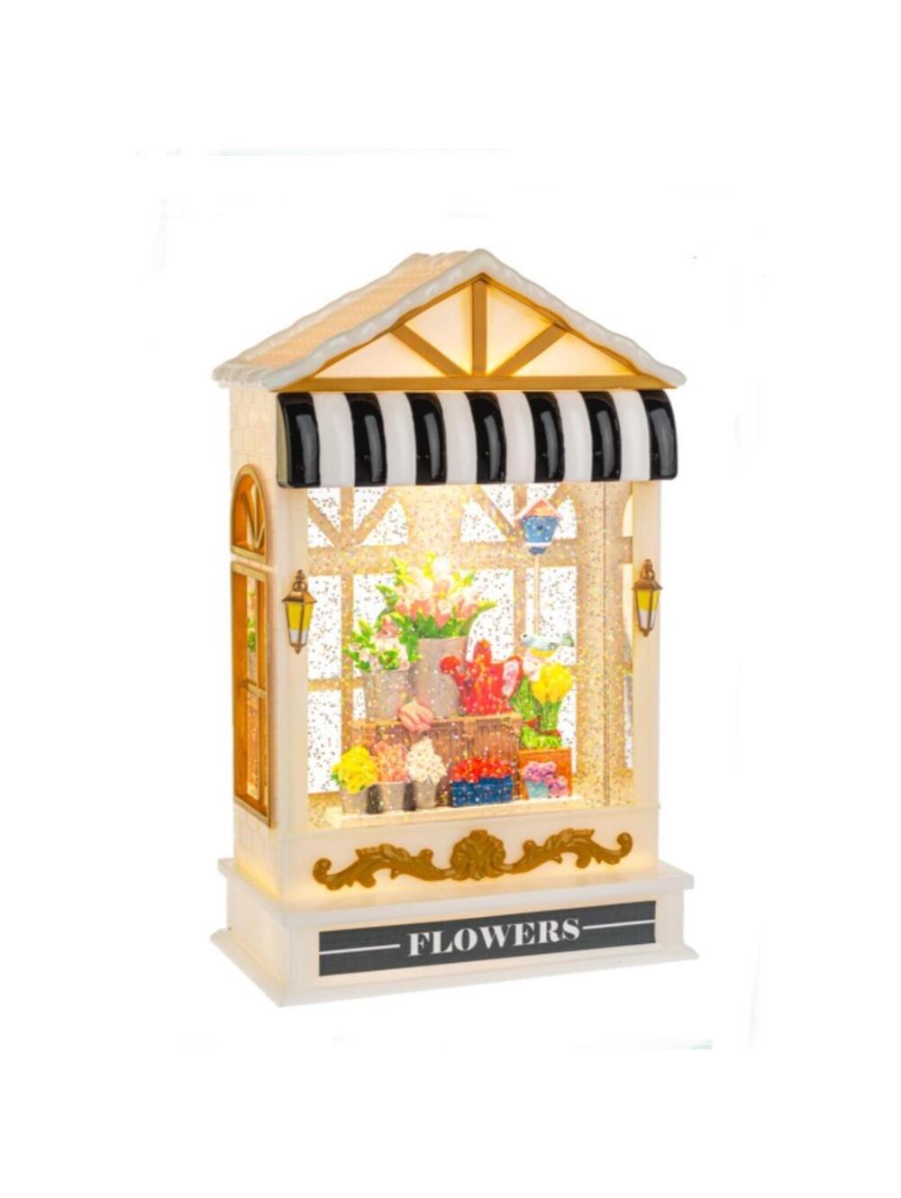 Ganz LED Light Up Shimmer Flower Shop Lantern Brand New